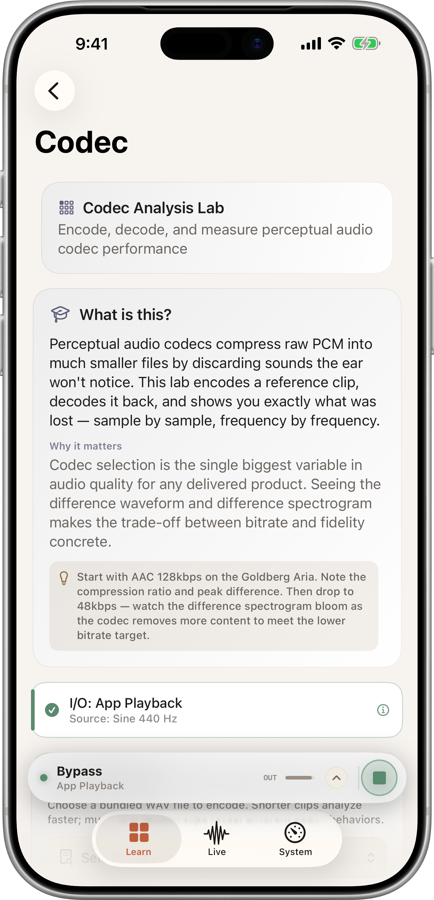 Codec Lab — Difference Spectrogram